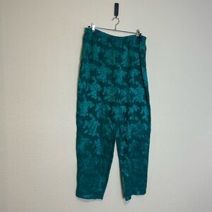 Vintage Gold Label‎ Victoria Secret Sheer Emerald Green Floral Pants Size XL